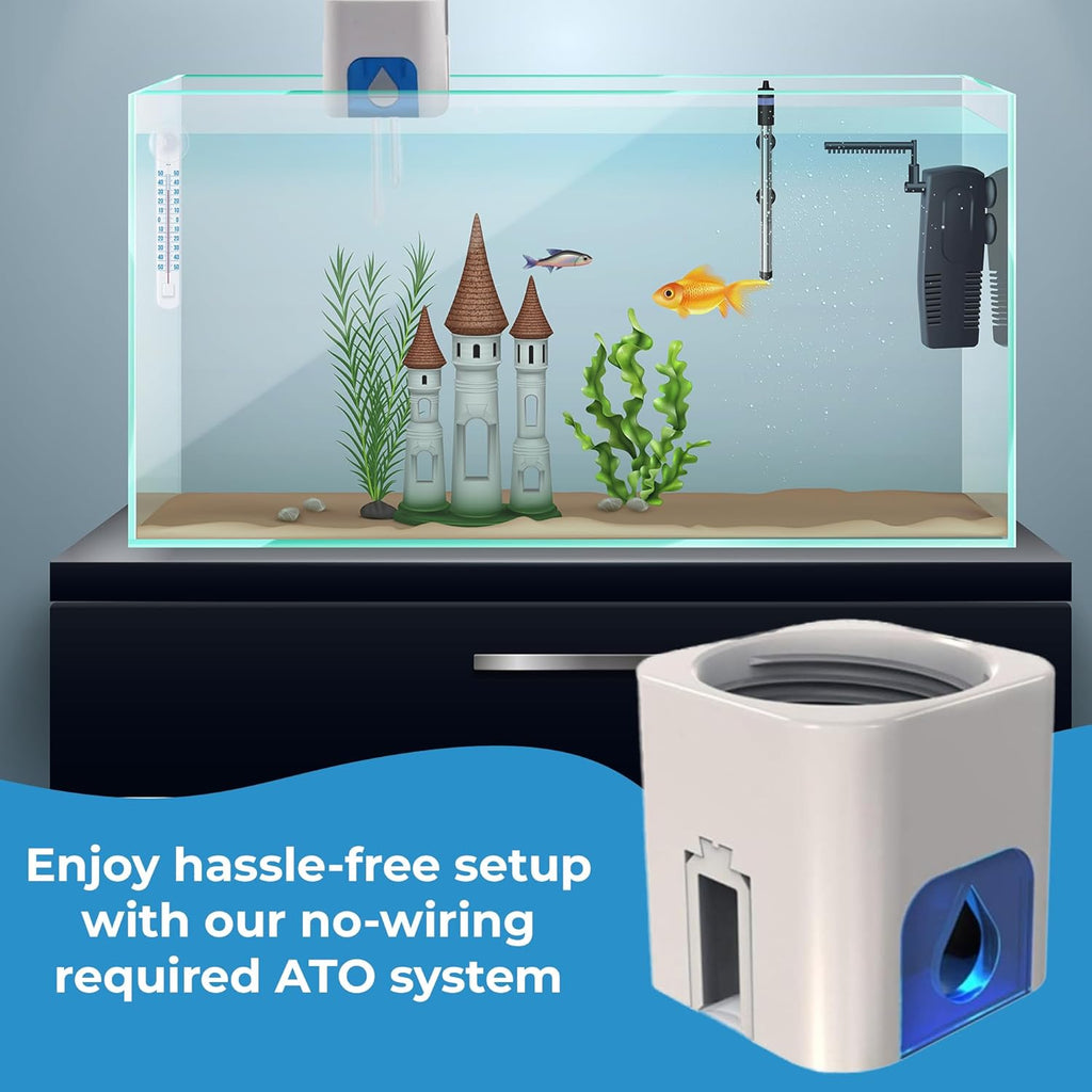 Auto Top Off Water Filler - Aquarium Mini ATO System, Water Filler & Level Controller with Float Valve - Easy to Install, Durable & No Wiring Needed - Perfect for Fish Tank & Turtle Tank