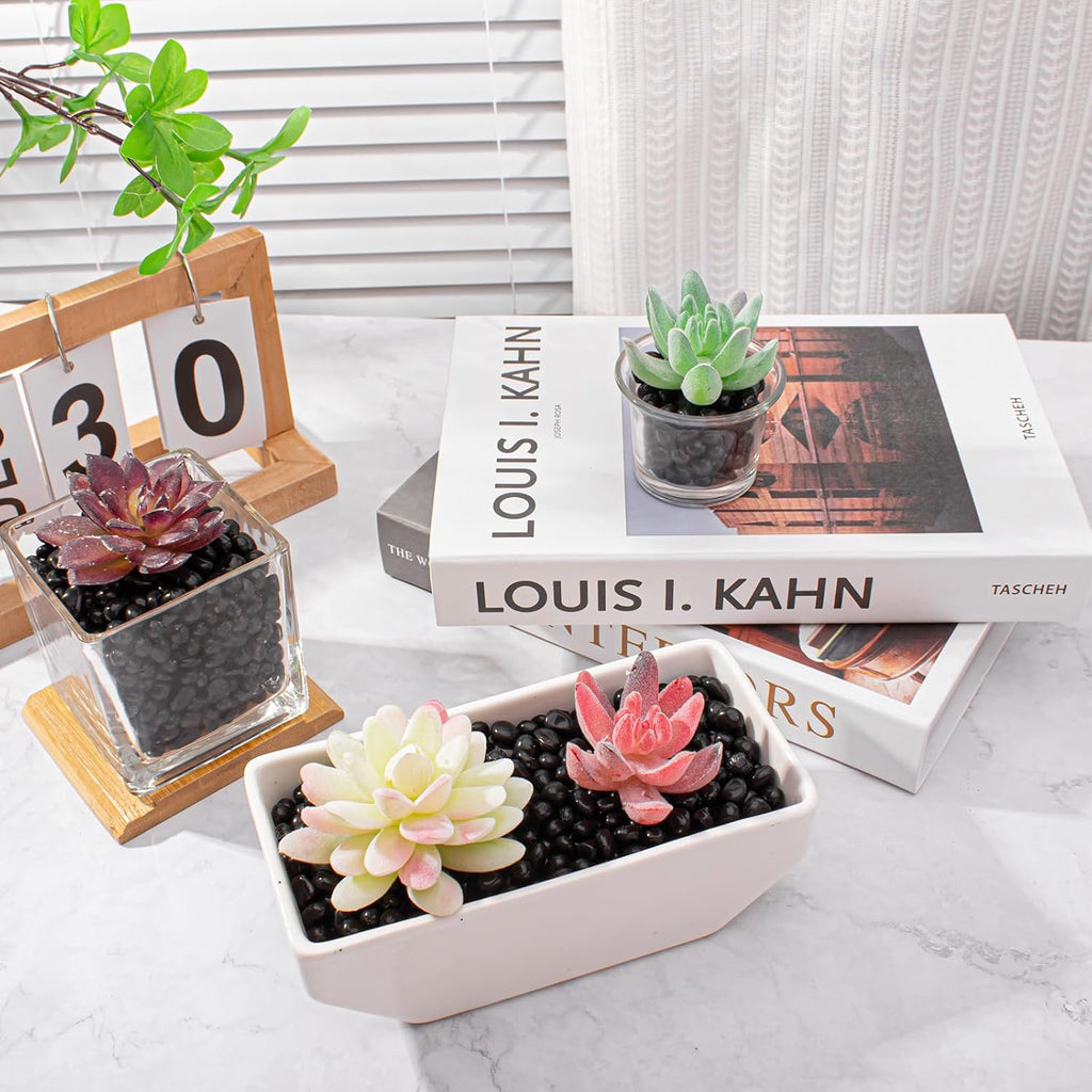 Keedolla 15 Oz Aquarium Fish Tank Gravel Rocks Glass Pebbles Gemstones, Black Glass Stones Vase Filler for Fountain Succulent Plant Decorative Rock Pebble Stone