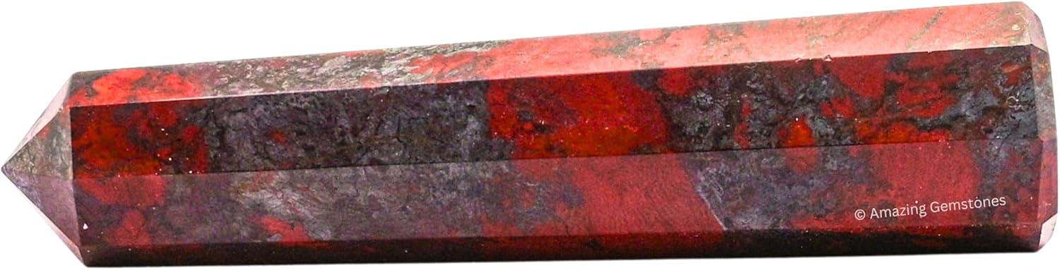 Amazing Gemstone Red Jasper Hematite Crystal Towers - Natural Healing Crystal Point Obelisk for Reiki Healing and Crystal Grid (3 Inch to 4 Inch)