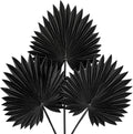 DILATATA 3PCS Large Black PU Foam Artificial Palm Leaves – Faux Tropical Palm Fronds for DIY Wedding Bouquets, Centerpieces, Bridal Shower, Party & Home Decor Arrangements