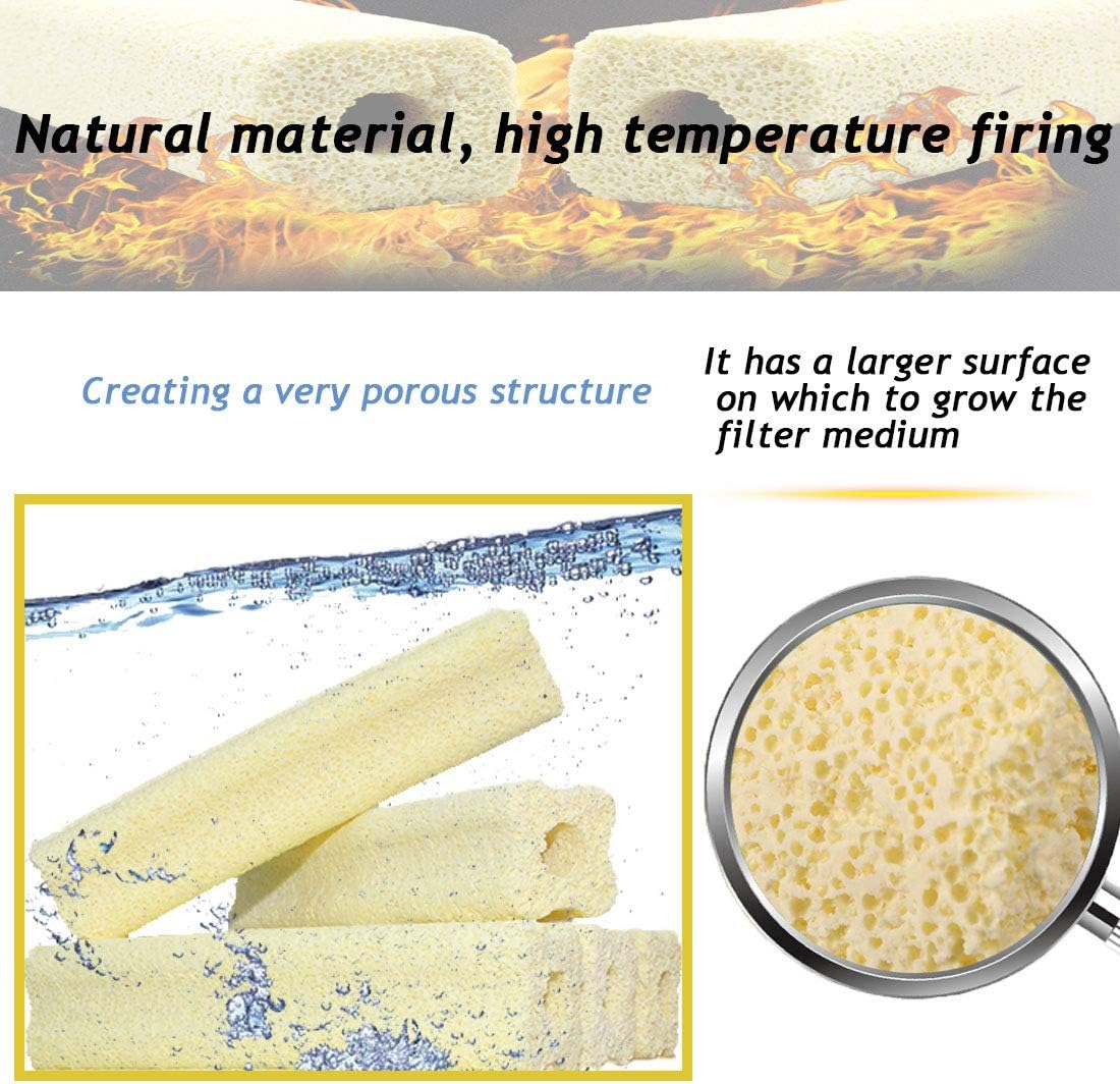 PINVNBY 20 Pcs 6.2-Inch Large Aquarium Filter Media Fish Tank Ceramic Media for Sump Canister Filter,Bakki Showers Filter,Trickle Filter,Aquaculture and Koi Ponds