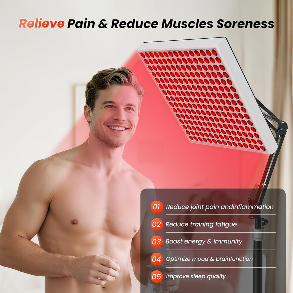 Red Light Therapy for Body Face, Infrared Light Therapy with Stand, Red Lights Therapy Lamp Panel, LED 660nm 850nm Near Infrared Red Light with Adjustable Stand,Best Gift for Christmas