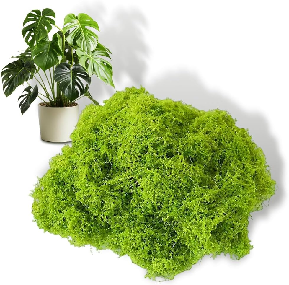 Artificial Moss 17.63oz – Fake Green Moss for Crafts, Potted Plants, Fairy Garden Decor, DIY Table Centerpieces, Wedding Party Decoration
