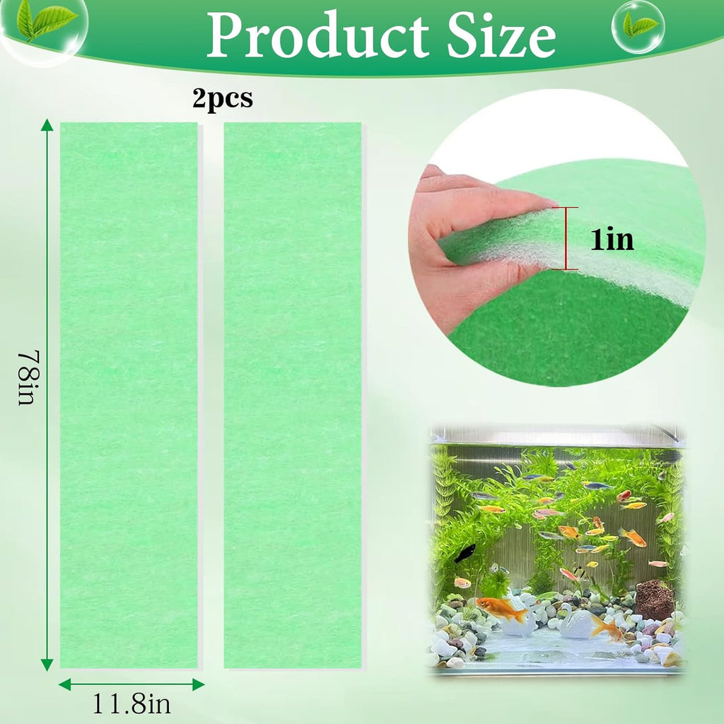 12Feet RHRTBX Aquarium Filter Floss for Fish Tank Filters (78.74'' × 11.8''), Aquarium filter Pad, Filter Pads for Aquarium, Aquarium Filter Replacement Media, Suitable for Water Quality Filtration