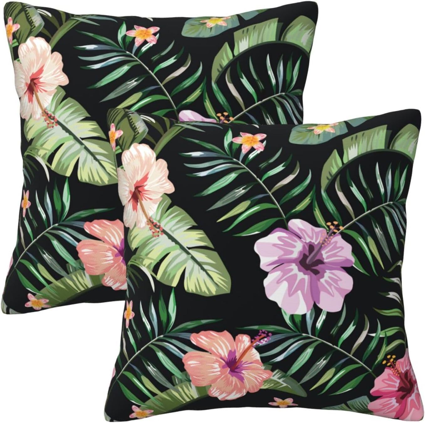 Rustic Chic Rose & Peony Throw Pillow Covers Set of 2 Ultra-Soft All-Season Pillow Shams with Hidden Zipper,Durable for Sofa Bed Car Decor & Gift 18x18 in