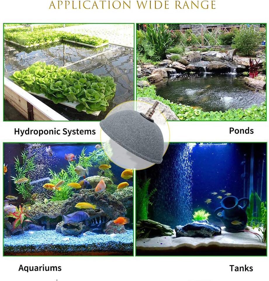 Quickun 4.7 Inch Updated Crazy Air Mineral Ball Stone Cylinder Bubbler Plus Diffuser Aquarium Fish Tank Hydroponics Pump Airstones Diffuser 3/16" 5/16" Hose ID