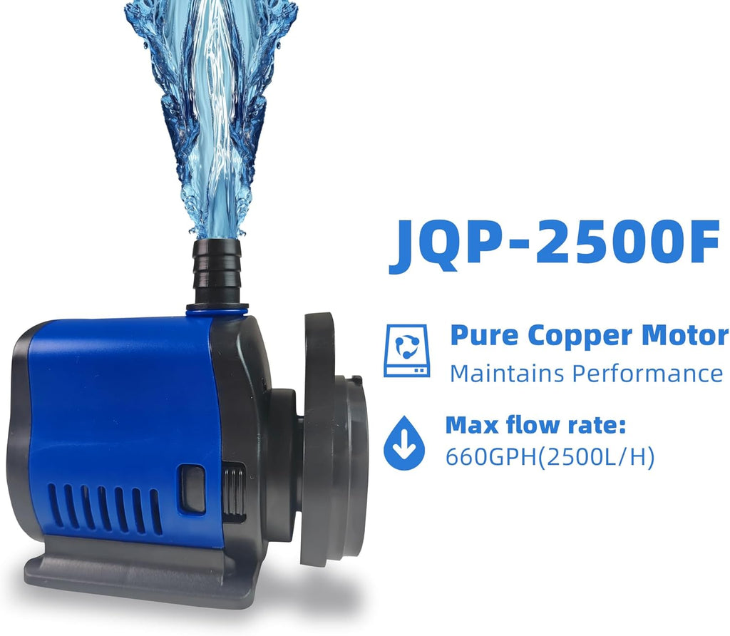 COOSPIDER Pond Filter for 100-300 Gallon, 660 GPH Powerful Filtration Pond Pump, Submersible Canister Filters for Fish Turtle Tank, Cold Plunge, Clear Wavemaker Oxygen Supply, Dry Burning Protection