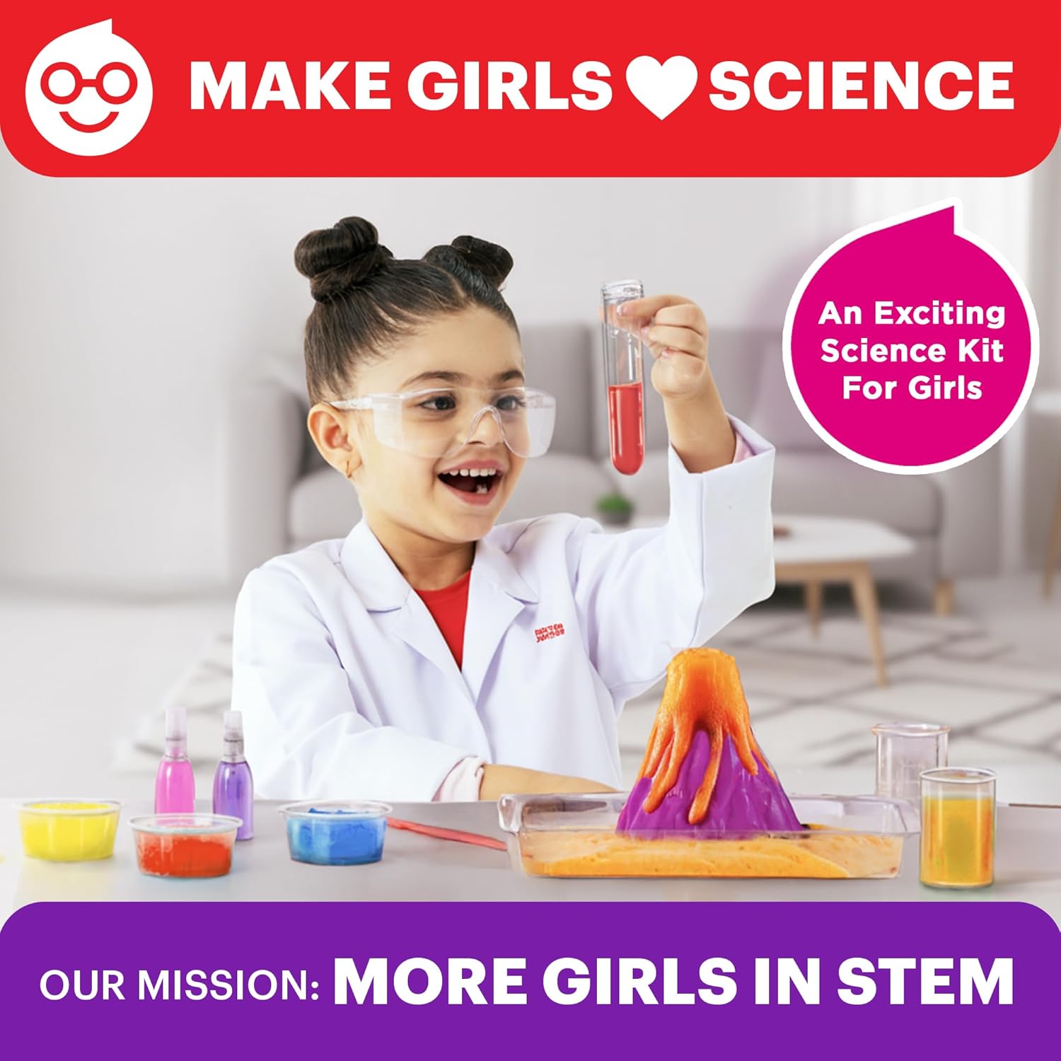 Doctor Jupiter Girls’ First Science Kit for Kids Ages 4-5-6-7-8 | Christmas, Birthday Gift Ideas for 4+ Year Old Girls | STEM Toy Kit with 50+ Experiments | Learning & Educational Projects