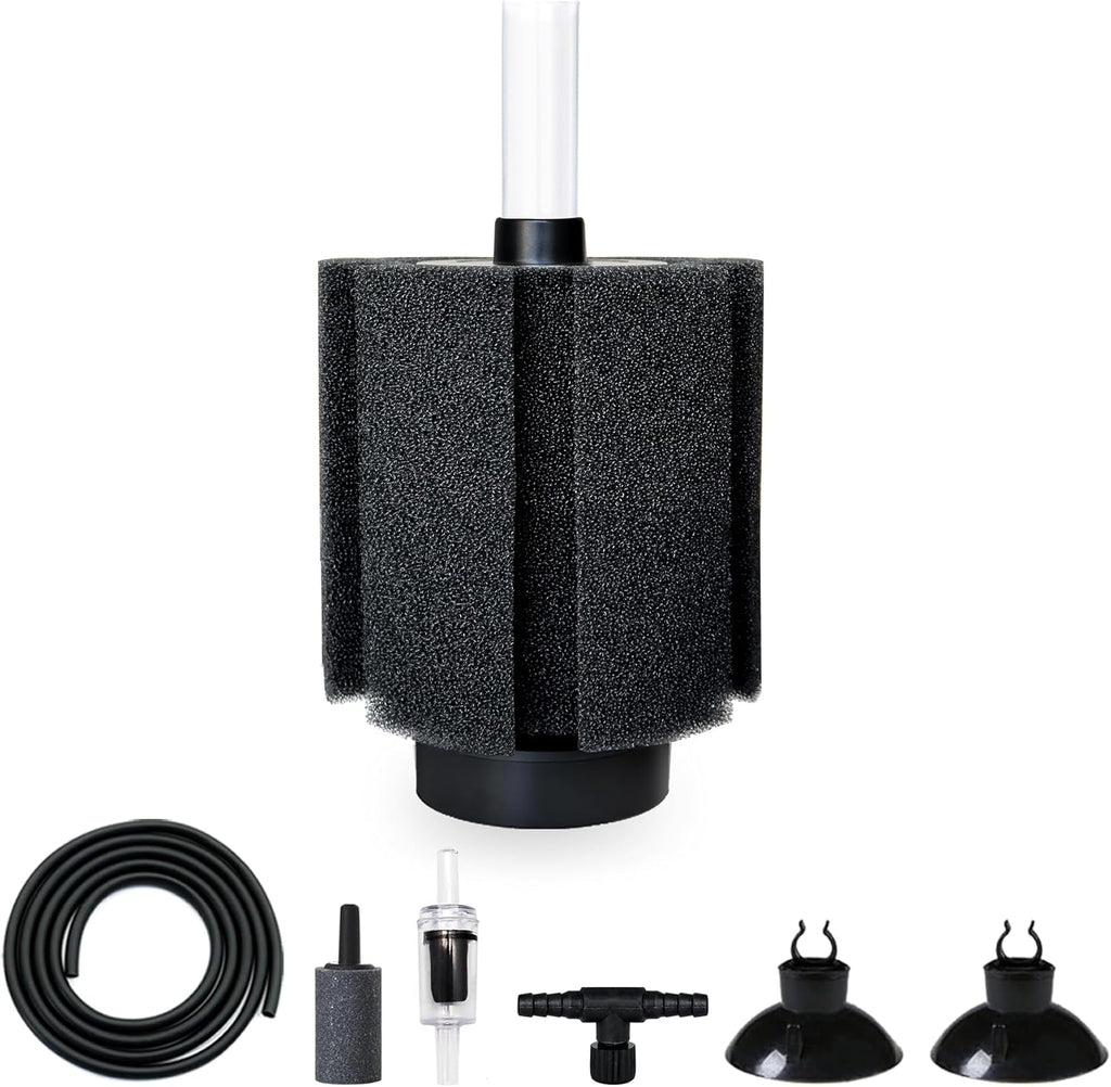 50-60 Gal Aquarium Sponge Filter with Ceramic Media and Bubble Diffuser Quiet Fish Tank Filters fit for Fry Breeding Shrimp Betta Fish Tank