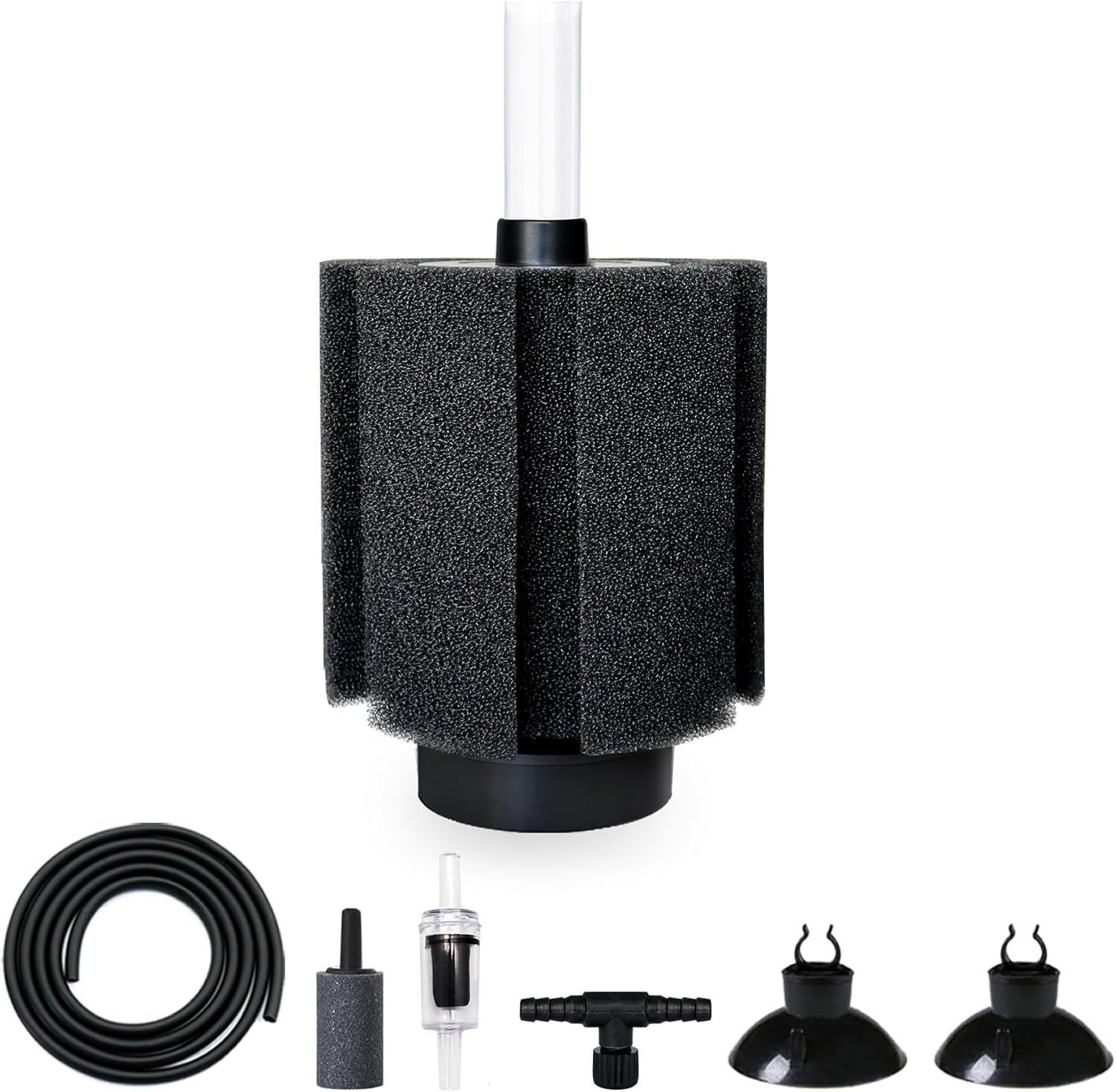50-60 Gal Aquarium Sponge Filter with Ceramic Media and Bubble Diffuser Quiet Fish Tank Filters fit for Fry Breeding Shrimp Betta Fish Tank