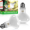 LUCKY HERP New Upgrade 100W Reptile Heat Lamp Bulb (3rd Gen, Safer), Amphibian Basking Spot Light Bulb, UVA Reptile Daylight Bulb for Turtle, Bearded Dragon, Lizard Heating Use (2 Pack)