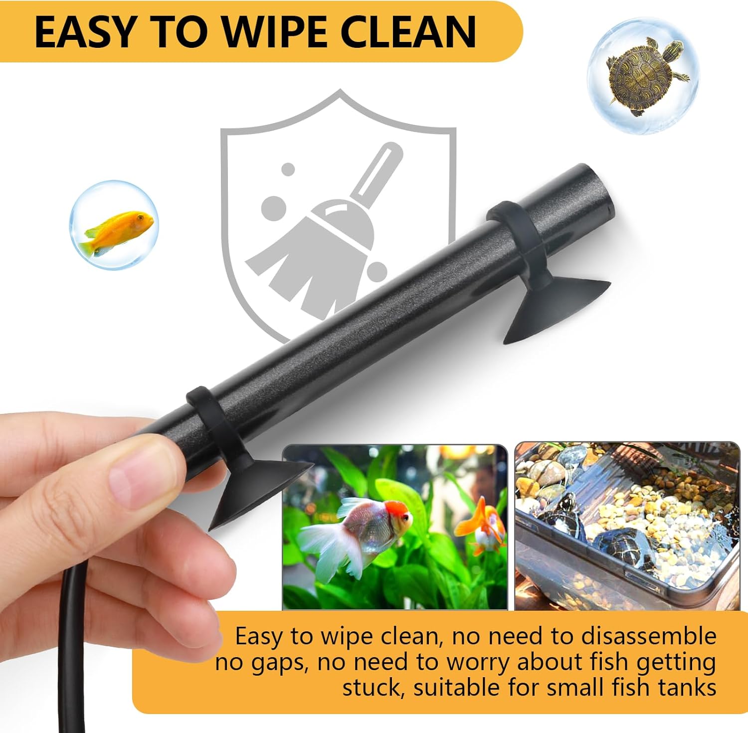 hygger Mini Submersible Aquarium Heater, Turtle and Betta Fish Tank Heater with Digital Display External Controller Freshwater