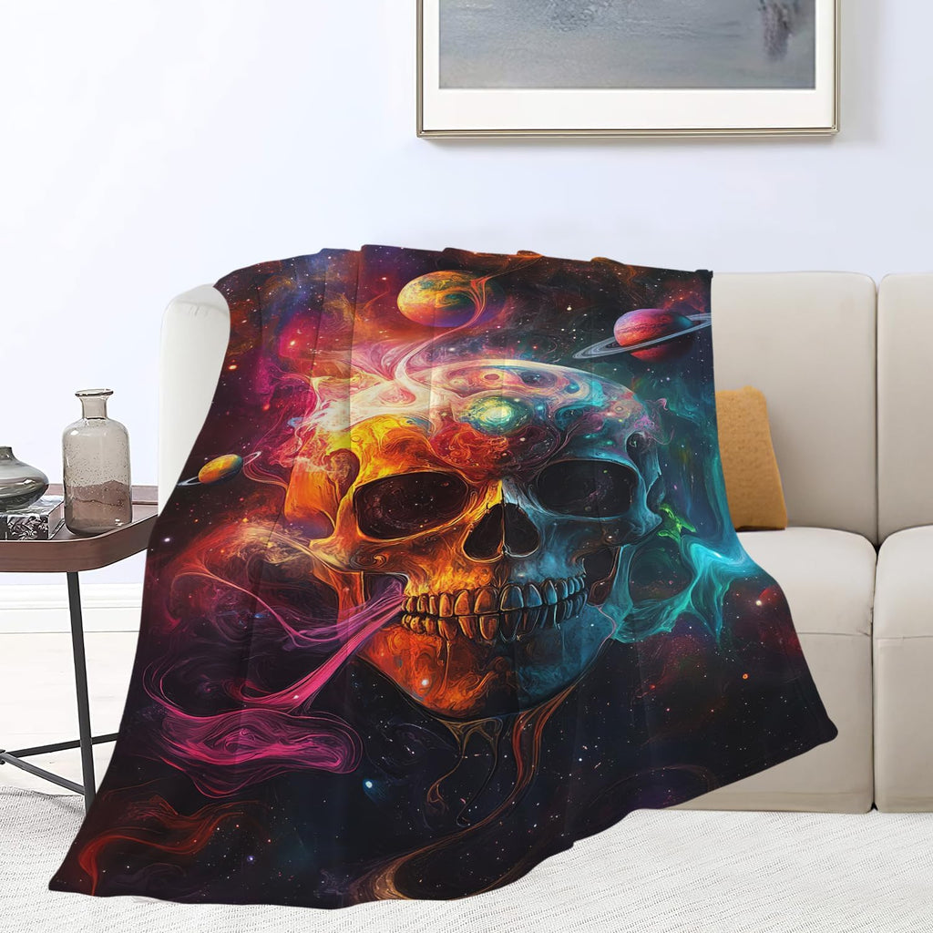 Skull Blanket Skeleton Throw Blanket Gifts for Women Girls Men Boys Kids Adults Super Soft Cozy Plush Fluffy Fuzzy Fleece Blanket Decor 50''X60''