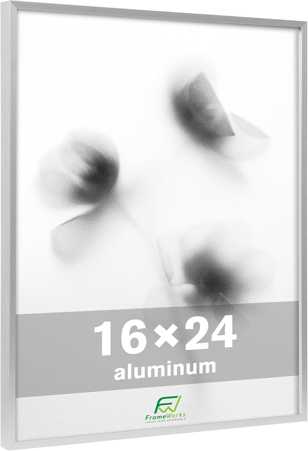 FrameWorks 16x24 Brushed Aluminum Poster Frames – Modern Brushed Metal Design w/Shatterproof Plexiglass, Perfect for Posters, Artwork, Paintings, Wall Displays – Home or Office Decor, Silver - 3 Pack