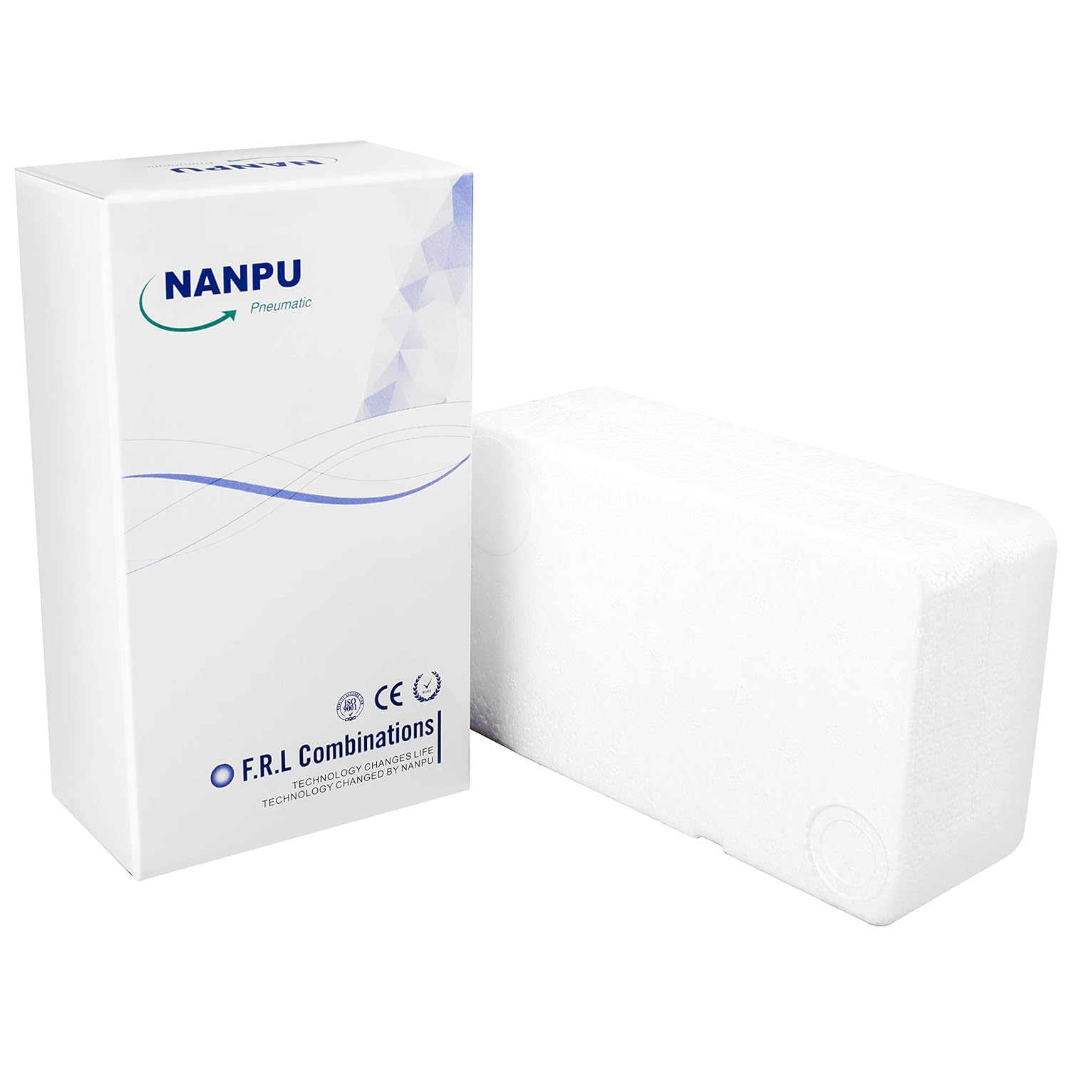 NANPU DFR-02 1/4" NPT Air Drying System - Double Air Filters, Air Pressure Regulator Combo - Semi-Auto Drain, Poly Bowl