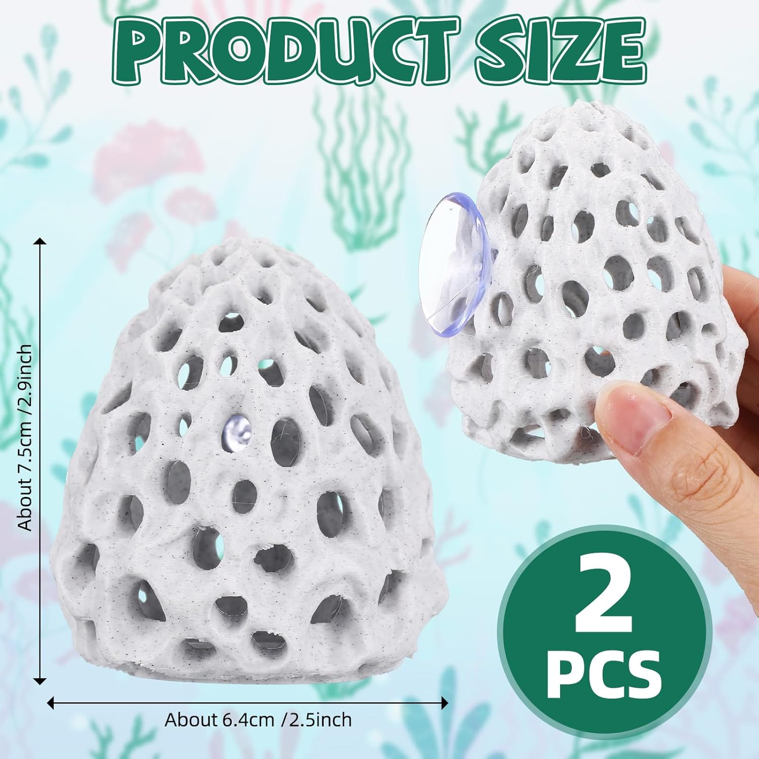 2 Pcs Shrimp Dome Hide Shrimp Hides for Aquarium White Betta Fish Hideout with Suction Cup Fish Tank Ornament Accessorie Decor for Shrimps Guppy Hiding Resting(3.15''h x 2.76'' W)