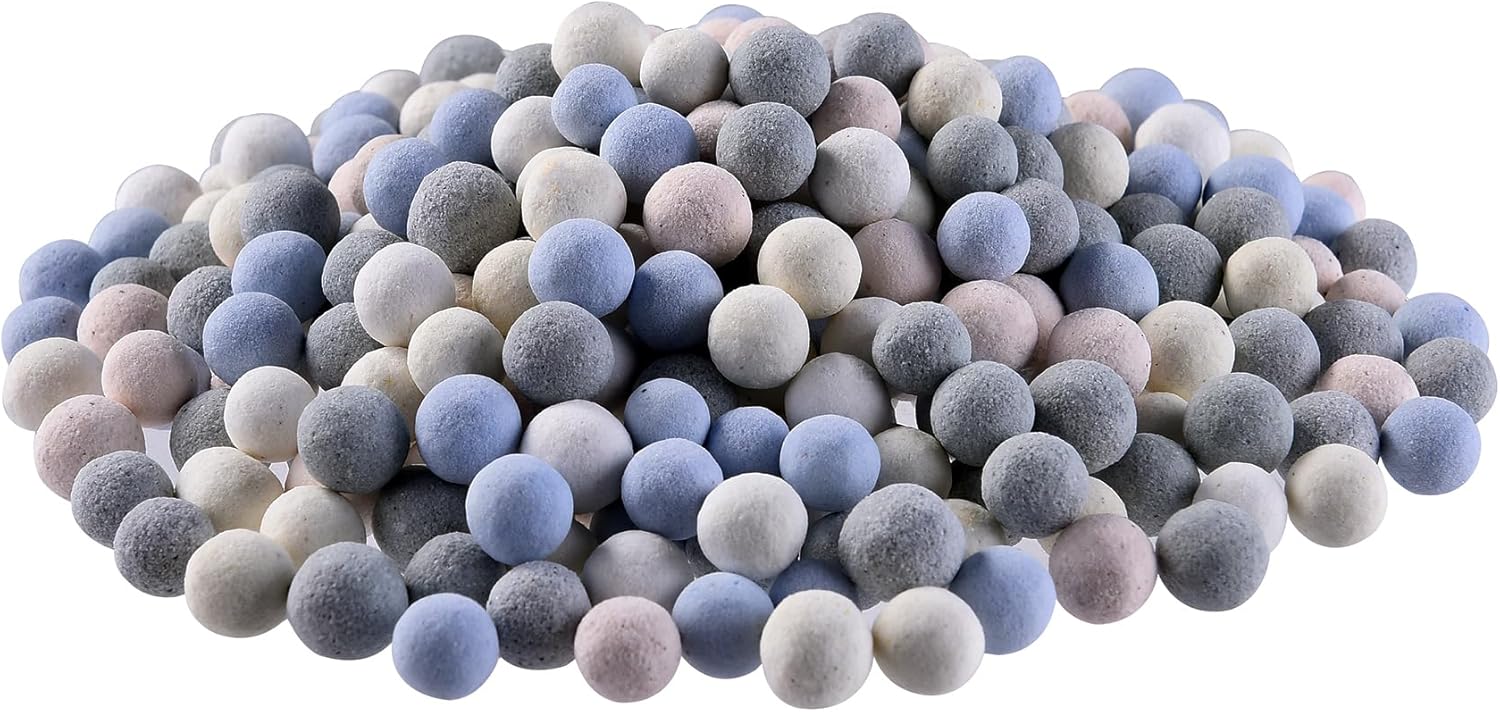 JIHAQUA Aquarium Ceramic Filter Media Bio Filter Rings, Bio Ceramic Ball for Freshwater,Marine Fish Tank,Canister Filter,Koi Pond (Color, 18 Lbs)