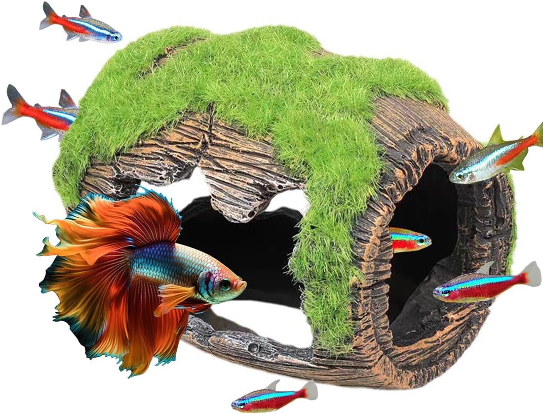 Betta Fish Tank Accessories Decorations, Small Fish Cave Aquarium Hideout, Fish Tank Ornament 5"