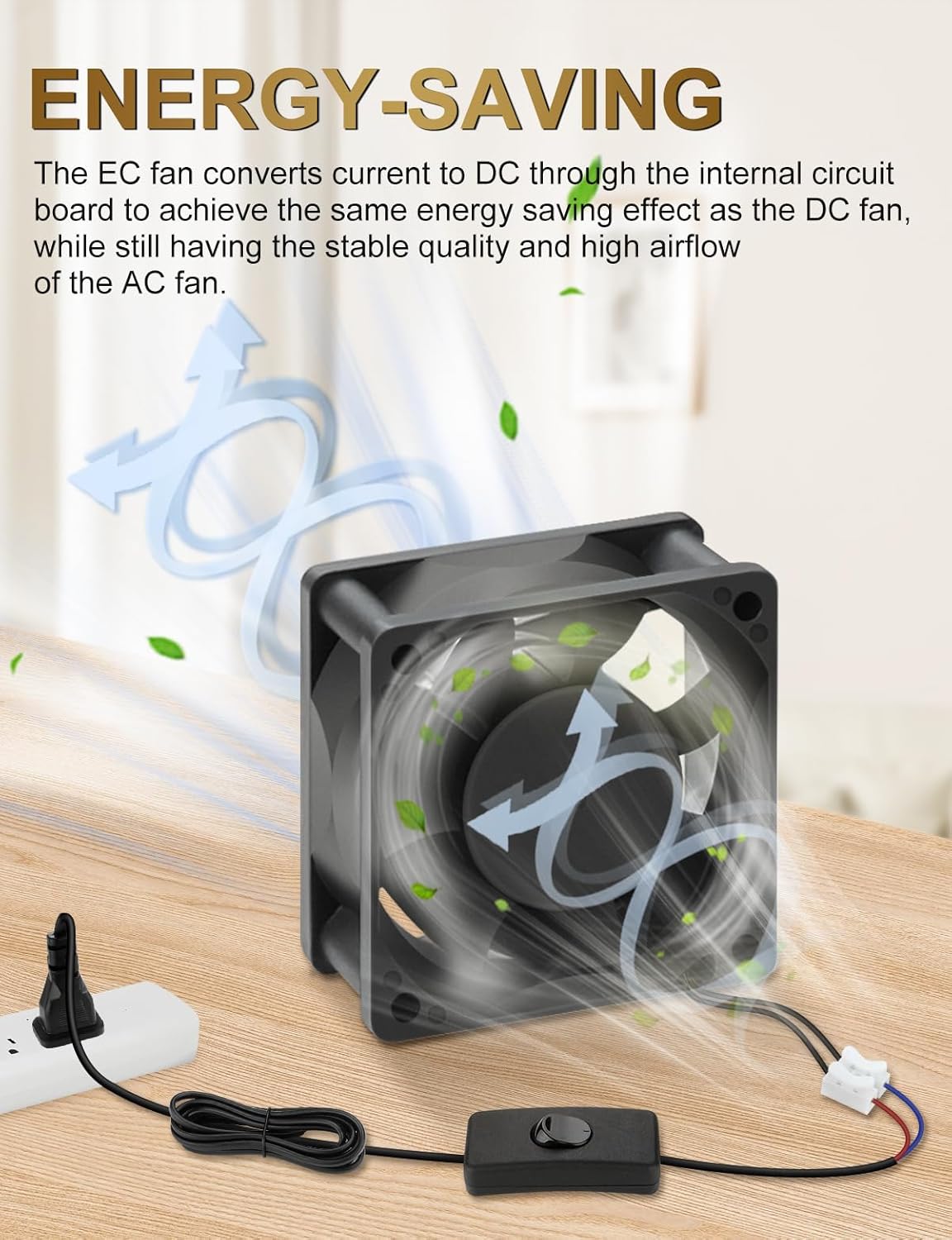 EC Small Cooling Fan 110V 115V 120V 220V 240V 60mm x 25mm Dual Ball Bearing Fan for Cooling Computer Case, TV Box, Amplifier, Small Equipment, and Exhaust Projects