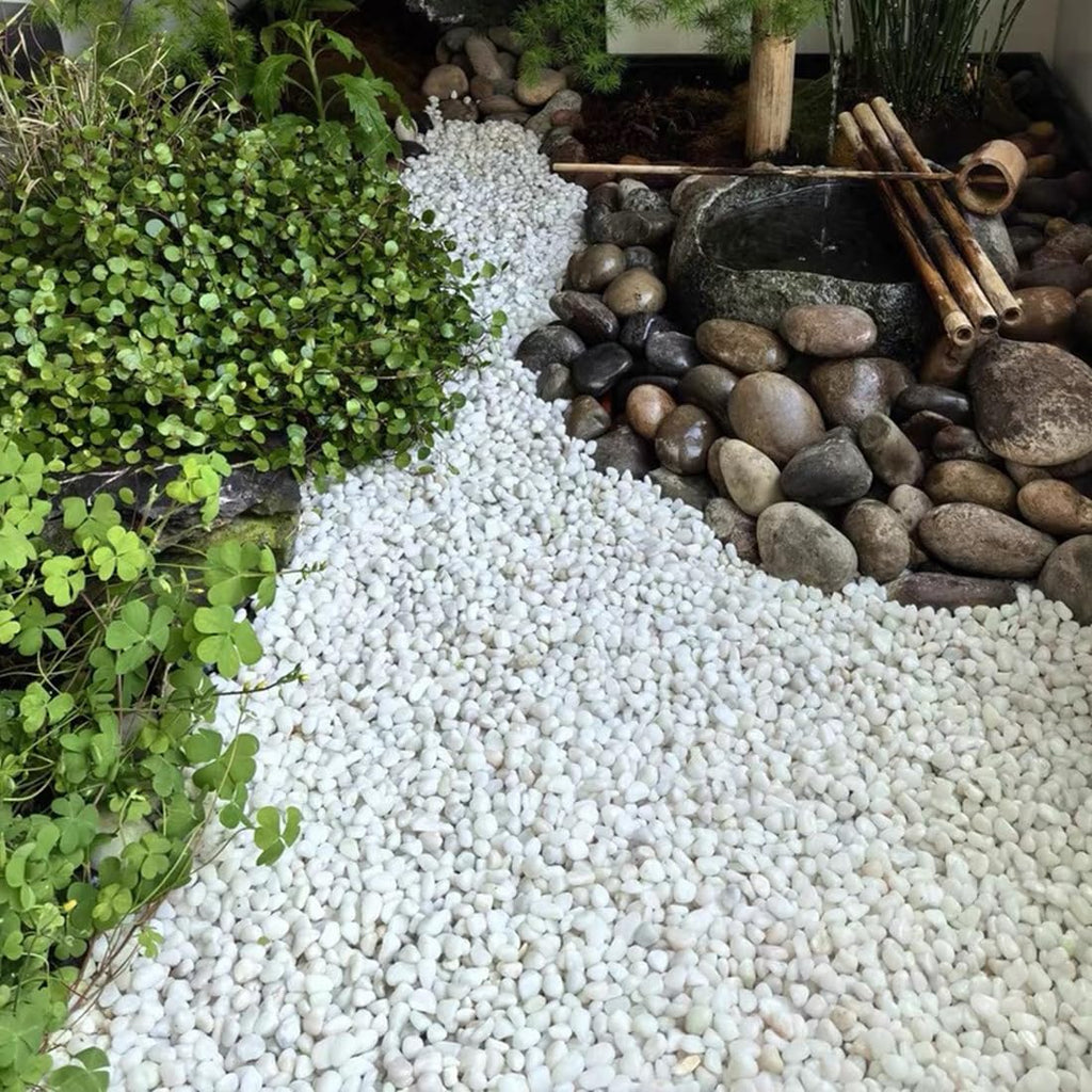 10lb White River Rocks, 2-3 Inch Natural Pebbles for Indoor Plants, Snow White Decorative Stones, Ideal for Fish Tank, Vases, Crafting, Home Decor and Garden Landscaping Rocks