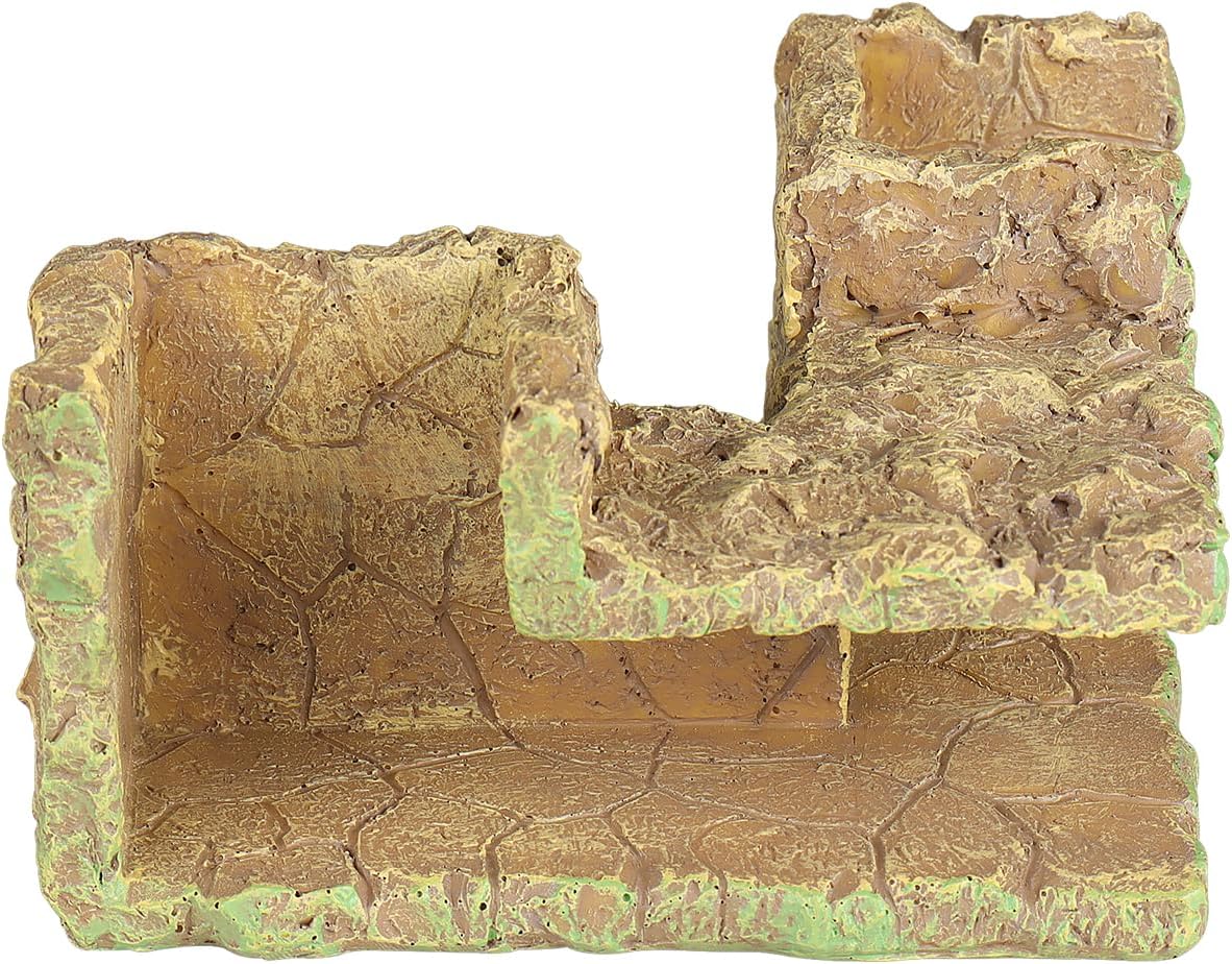 Fish Tank Corner Underground Hideout Cave Decor for Fish Shrimp Hiding Breeding, Aquarium Resin Decorations