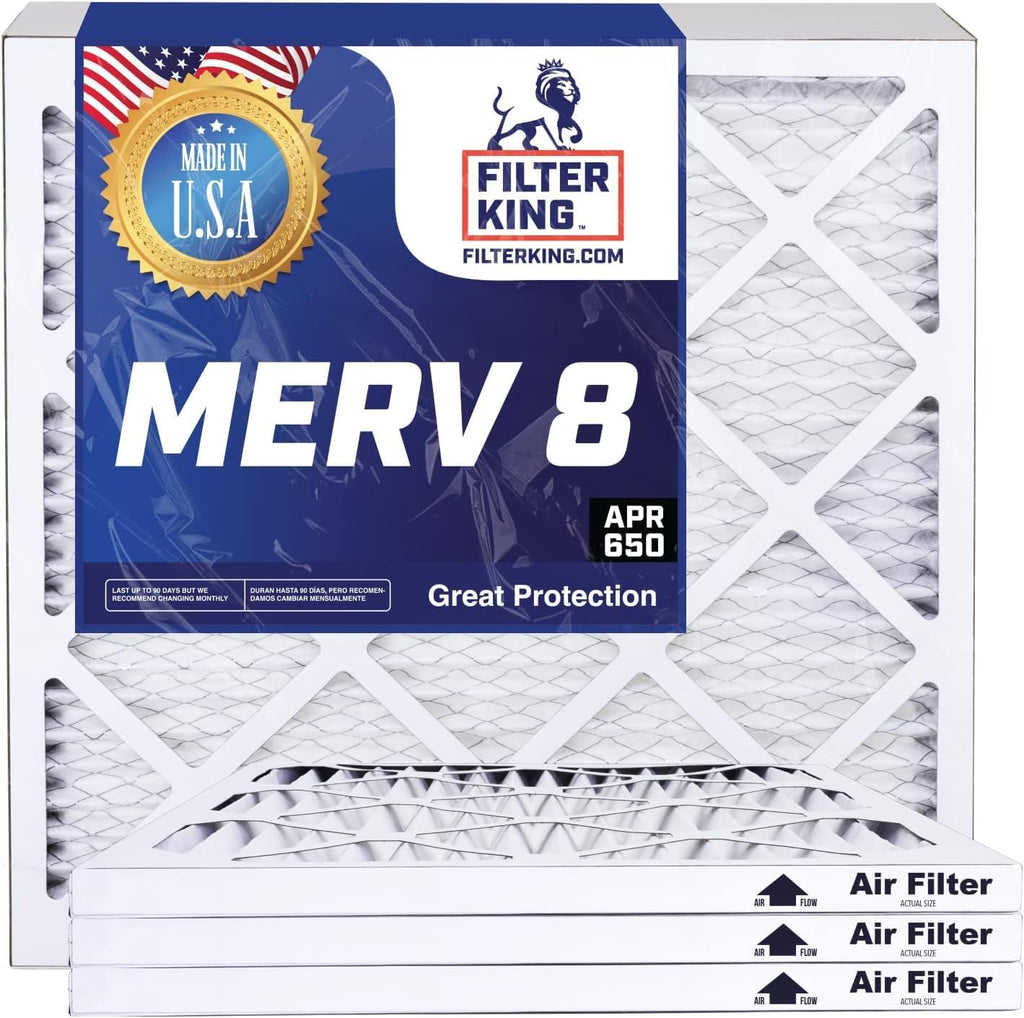 Filter King 29.5x35.5x2 Air Filter | 4-PACK | MERV 8 HVAC Pleated A/C Furnace Filters | MADE IN USA | Actual Size: 29.5 x 35.5 x 1.75"