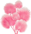 DILATATA 6 Pcs PU Foam Pink Artificial Palm Leaves for DIY Wedding Bouquets, Centerpieces, Arrangements, Bridal Shower, and Home Decor
