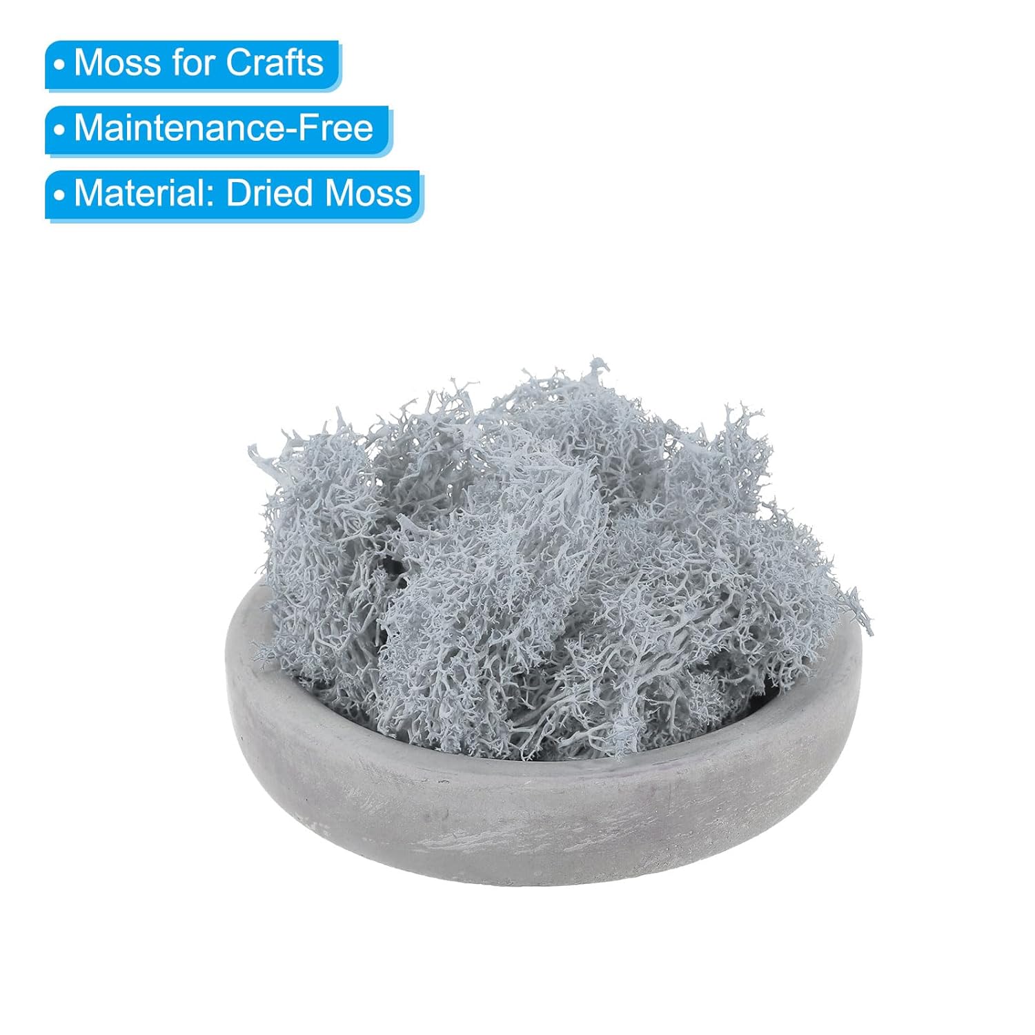 PATIKIL 3.5 OZ Fake Moss, Preserved Reindeer Moss Artificial Moss Lichen Centerpieces Decor Faux Moss for Potted Plants Christmas Crafts, Light Gray
