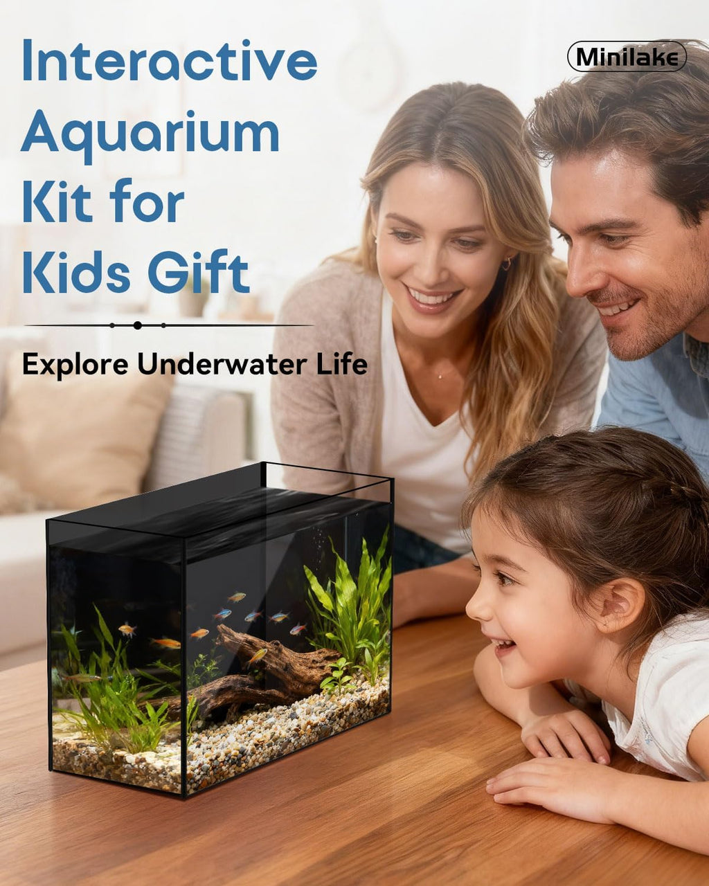 Glass Fish Tank Kit, 2.5 Gallon Betta Fish Tank Aquarium Starter Kit with Filter, Lights, Lid, for Betta, Goldfish, Small Fish or shrimg