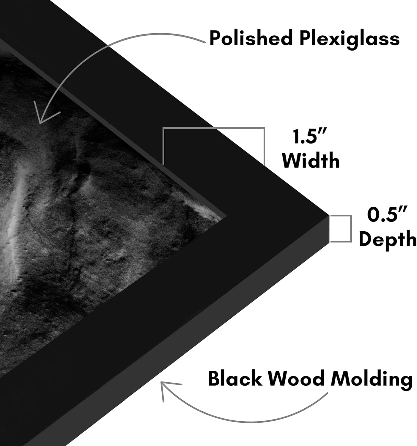 Americanflat 22x30 Picture Frame with Polished Plexiglass - Black Picture Frame - Wide Photo Frames Made of Engineered Wood for Vertical or Horizontal Wall Display - Epic Collection - Black
