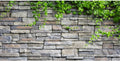 AWERT Vinyl 48x20 inches Stone Brick Wall Aquarium Background Rock Fish Tank Background Spring Leaves Terrarium Background