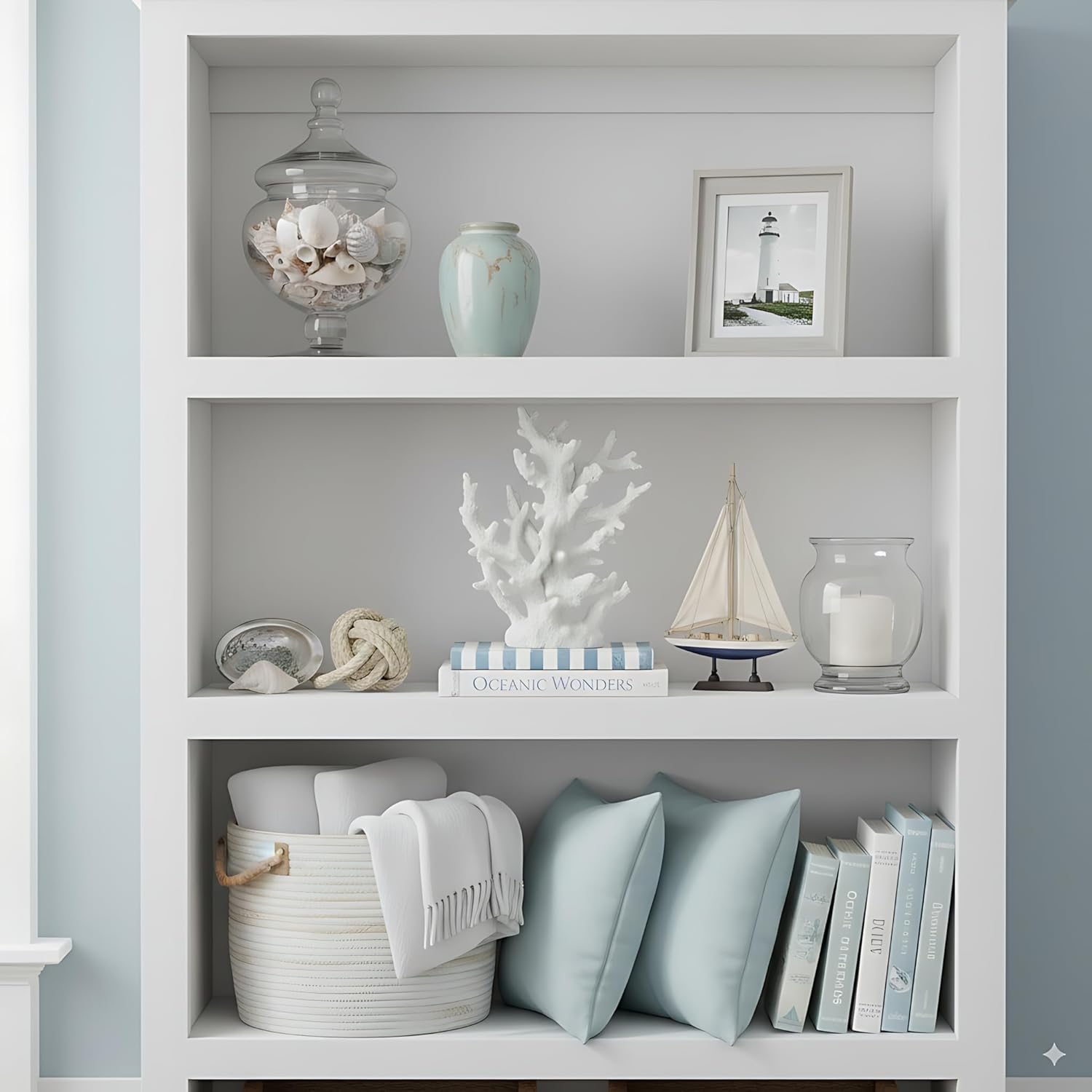 White Coral Decor – Faux Coral Reef Sculpture (9.5x7.5x3.5in) – Coastal Coffee Table Decoration - Nautical Shelf and Beach Home Decor