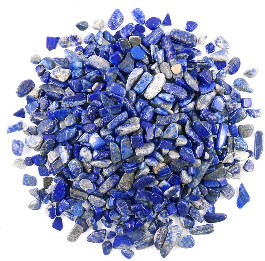 WAYBER 1 Lb/460g Deep Blue Lapis Lazuli Pebbles Irregular Decorative Stones Natural Crystal Rock Gravel for Aquarium/Fish Turtle Tank/Succulent Plants/Air Plants Decoration (Fill 0.9 Cup)