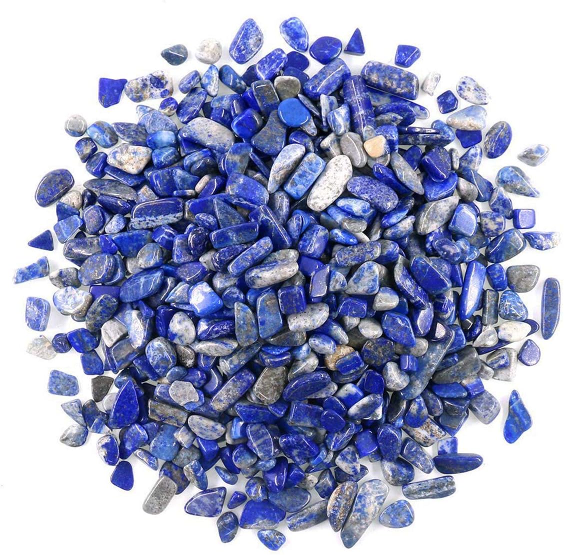 WAYBER 1 Lb/460g Deep Blue Lapis Lazuli Pebbles Irregular Decorative Stones Natural Crystal Rock Gravel for Aquarium/Fish Turtle Tank/Succulent Plants/Air Plants Decoration (Fill 0.9 Cup)