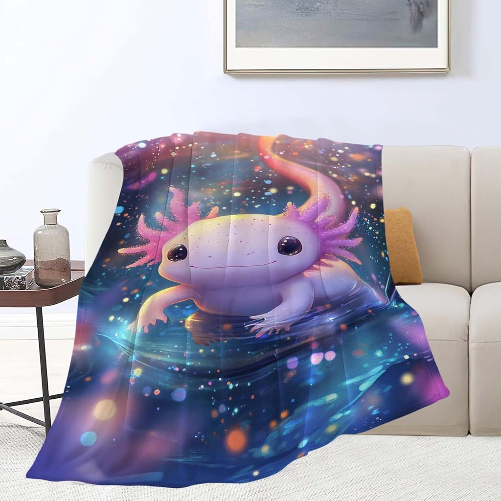 Axolotl Throw Blanket Axolotl Stuff Gifts for Kids Girls Boys Adults Women Man Soft Cozy Warm Plush Fluffy Fuzzy Fleece Blanket Decor 40''X50''