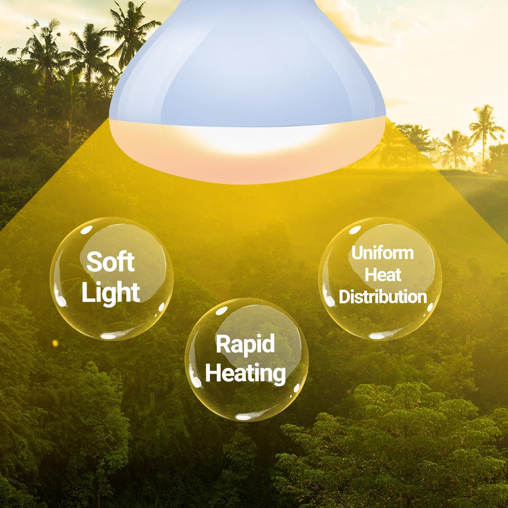 REPTI ZOO Reptile Heat Lamp, 2 Pack 50W Daylight Basking Spot Lamp for Reptiles UVA Daylight Heating Lamp Bulb Basking Light for Bearded Dragon, Tortoise, Geckos, Chicken
