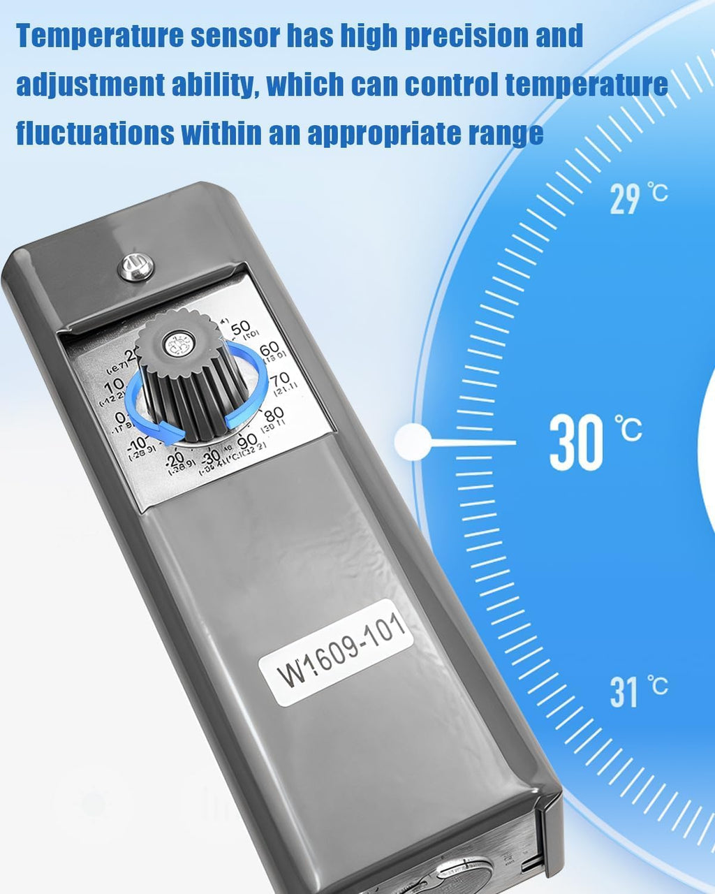 W1609-101 Refrigeration Thermostat Temperature, Walk in Cooler Temperature Control Replace W1609-101 TH-1609, Control from -30 Degrees F to 90 Degrees F, 5 Ft Capillary