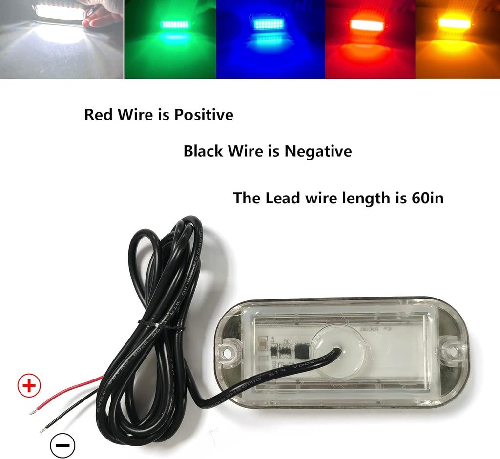 2Pcs White Marine Boat LED Lights,27 LEDs Waterproof IP68 Stainless Steel Boat Deck Dock Pontoon Transom Yacht Trailer Stern Navigation Interior Lights,1200LM