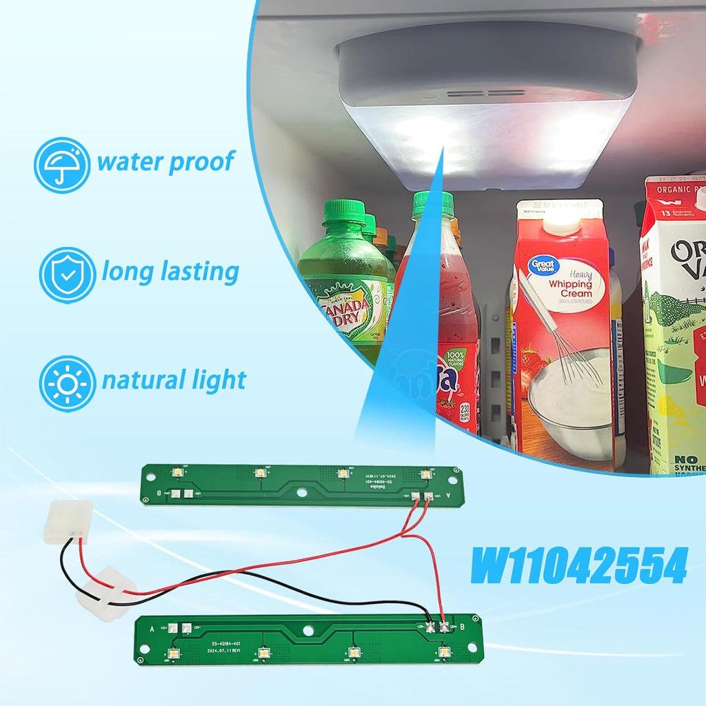 W11042554 W11527432 W11387579 W11333374 Refrigerator Light Assy Module Brand Fits for Whirlpool Maytag Amana Refrigerator LED Light Module Replacement wrx735sdhz02 Light Replacement (PCB Only)