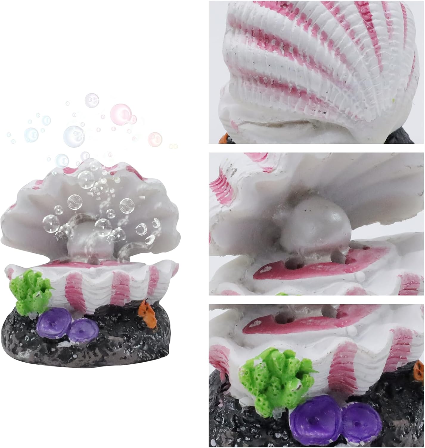 Aquarium Volcano with Air Stone Bubbler Volcano Ornament Fish Tank Bubble Maker Aquarium Air Bubbling Airstones