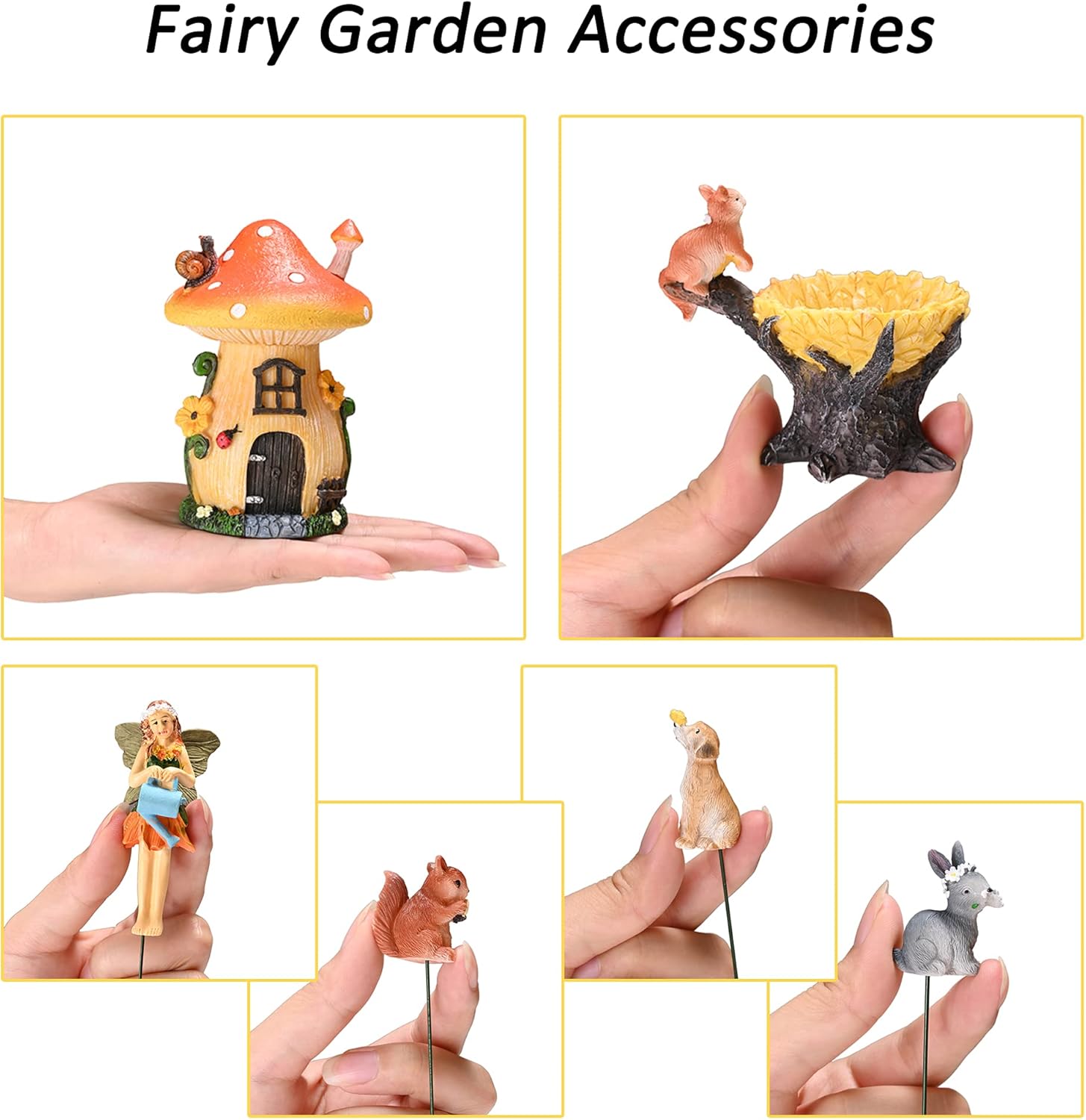 Sparkle Race Fairy Garden Accessories Kit with Miniature Figurines, Fairy Village Kit for Kids, Gnomes Garden Decorations, Outdoor & Indoor Ornaments