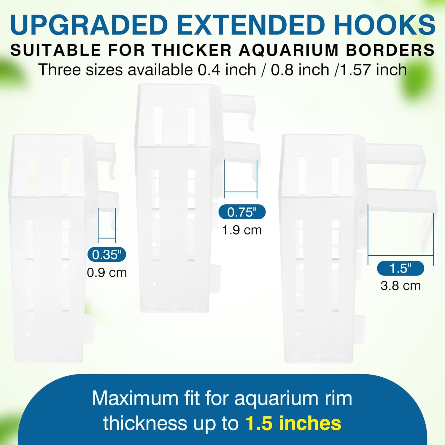 Borlech Upgraded Large Aquarium Plant Holder with Hooks and Suction Cups for Fish Tank Aquaponic Plant Cultivation and Aquascape Decorations (Semitransparent)