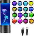 Jellyfish Lamp with Realistic Movement – 2 Lifelike Jellyfish, 16-Color LED Night Light, Lava Lamp Effect & Water-Powered Aquarium Decor for Bedroom, Office, Kids Room – Easy Setup, Whisper-Quiet