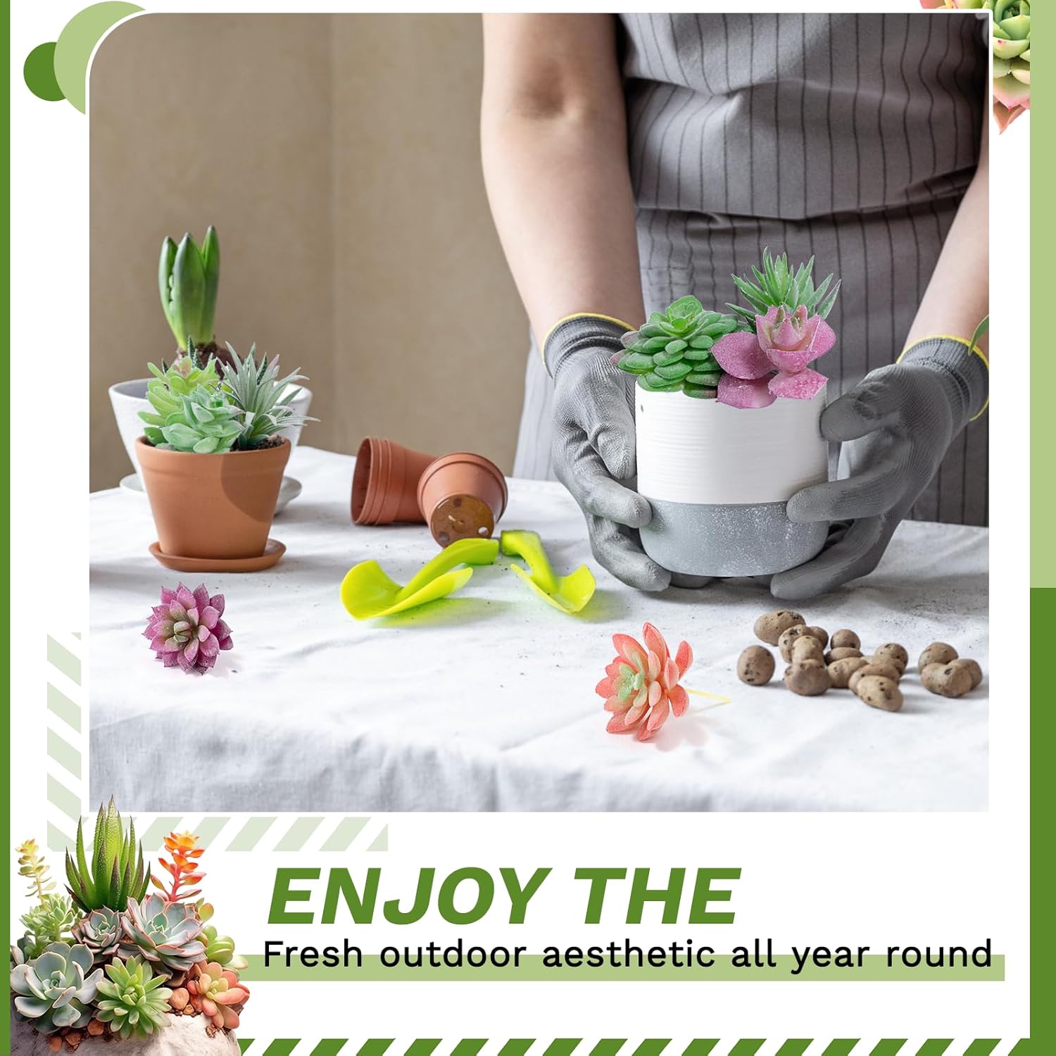 12 Pack Realistic Flocked Artificial Succulents, Faux Plastic Succulents Mini Fake Plants for Garden Craft, Cake, Party, Indoor/Outdoor Decor (Unpotted, PVC, Lifelike Details)