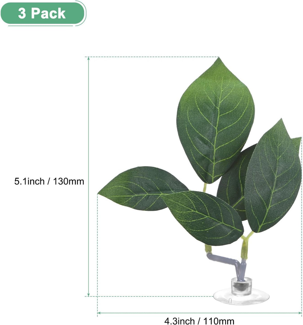3-Pack Betta Fish Leaf Pad, Hammock Plant Leaf Pad, Realistic Resting Fish Rest Bed for Fish Tank Decorations/Aquarium Accessories/Spawning Grounds/Breeding [Green, Leaves-Shaped]