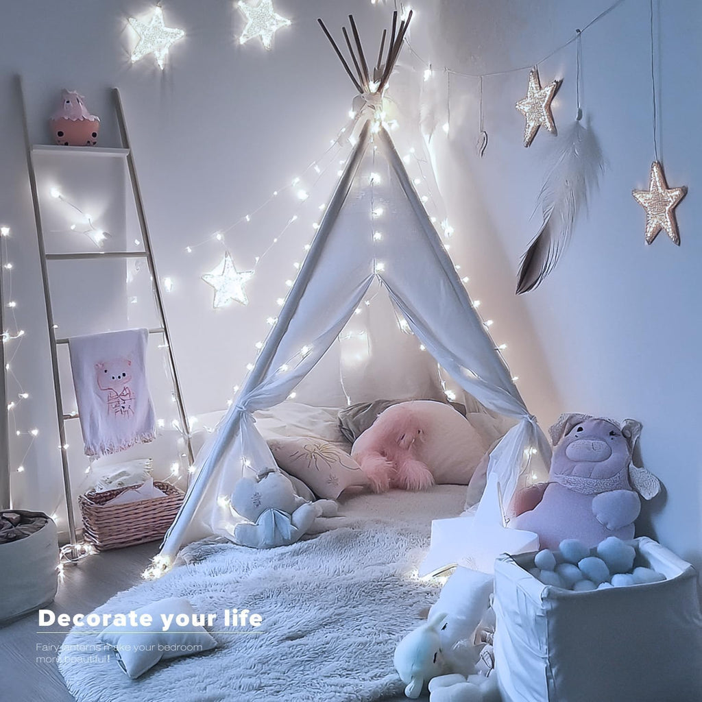 33Ft String Lights Battery Operated with Remote Control Timer, 100LED 4 Pack Waterproof 8 Modes Copper Wire Twinkle Fairy Lights for Bedroom Indoor Outdoor Wedding Dorm Christmas Decorations