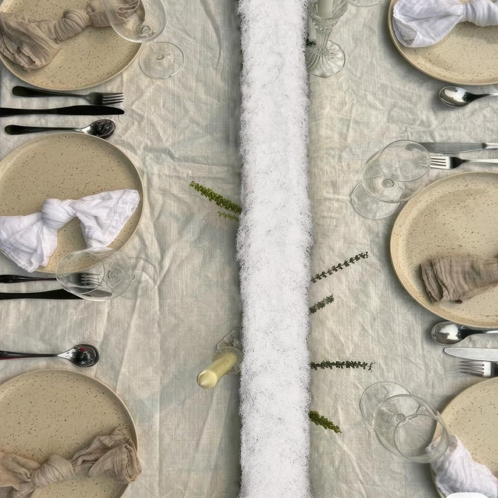 2 Pcs Fake Moss Table Runner Rolls for Decoration 4" x 47" Artificial Moss for Plants Indoor White Faux Grass for Planters Crafts DIY Table Centerpieces Fairy Garden Floral Wedding 10 x 120cm