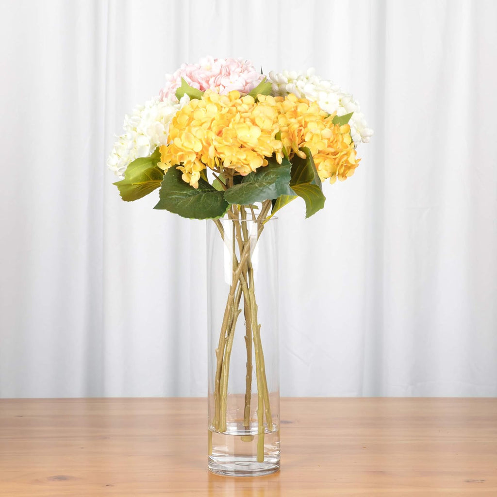 WGVI Quality Thick Weighted Tall Clear Cylinder Glass Vases, 4" W x 14" H, Flower Arrangement Floating Candle Holders Wedding Centerpieces Floral Bouquet Container Home Accent Decor, 1 Piece