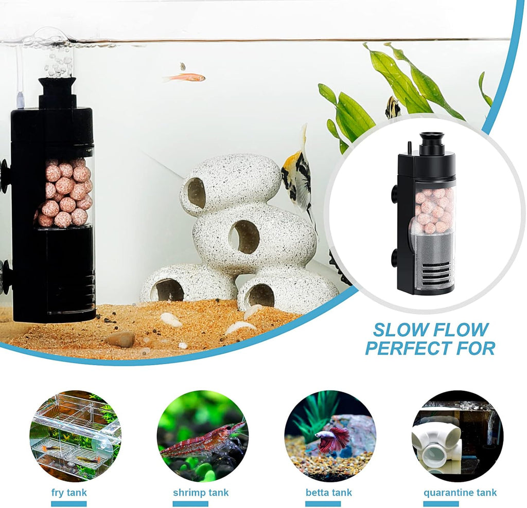 hygger Small Aquarium Bio Sponge Filter 6-20 Gallon Fish Tank Filter for Breeding Fry Betta Shrimp Tank (Large)