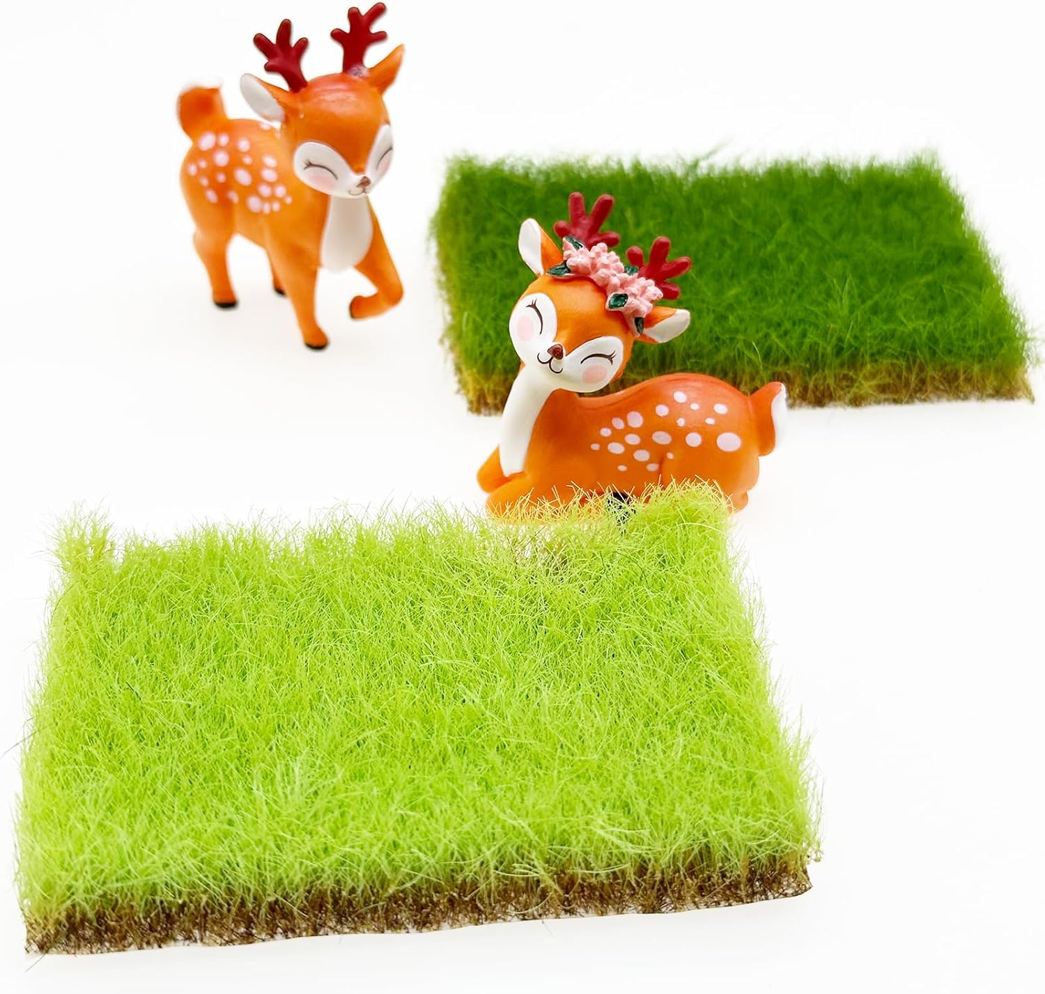 Woohome 2 PCS Model Grass Tufts Resin Static Scenery Model, Artificial Grass for Building Model, DIY Miniature Train Landscape Terrain Railway Scenery Decorations, Green